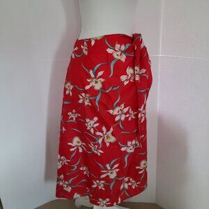 AUTHENTIC HAWAII-1980 ORCHID PRINT-ADJUSTABLE TIE WRAP-HILO HATIE